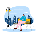 پیش‌نمایش فایل girl-sitting-on-bench-and-enjoy-winter-while-having-hot-coffee-6849757 از پک زمستان