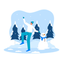 پیش‌نمایش فایل man-dancing-in-snow-and-making-snowman-6849745 از پک زمستان