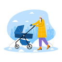 پیش‌نمایش فایل mother-walking-outside-with-baby-cribe-6849742 از پک زمستان