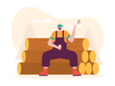 پیش‌نمایش فایل lumberjack-sitting-on-logs-and-smoking-cigarette-7072566 از پک نجاری