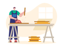 پیش‌نمایش فایل male-carpenter-cutting-logs-7072564 از پک نجاری