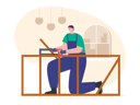 پیش‌نمایش فایل male-carpenter-cutting-wooden-7072552 از پک نجاری