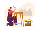 پیش‌نمایش فایل male-carpenter-making-stool-7072548 از پک نجاری