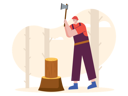 پیش‌نمایش فایل male-worker-cutting-wood-with-axe-7072576 از پک نجاری