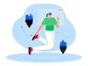 پیش‌نمایش فایل female-employee-working-using-metaverse-tech-7208274 از پک متاورس