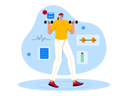 پیش‌نمایش فایل girl-working-out-using-metaverse-tech-7208284 از پک متاورس