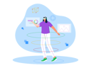 پیش‌نمایش فایل girl-working-using-metaverse-tech-7208289 از پک متاورس