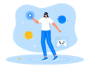 پیش‌نمایش فایل happy-woman-using-metaverse-tech-7208276 از پک متاورس