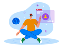 پیش‌نمایش فایل man-using-metaverse-7208248 از پک متاورس