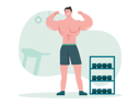 پیش‌نمایش فایل male-bodybuilder-at-gym-7358602 از پک رژیم و تناسب اندام
