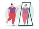 پیش‌نمایش فایل obese-woman-feeling-sad-while-looking-at-mirror-7358577 از پک رژیم و تناسب اندام