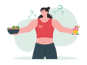 پیش‌نمایش فایل woman-confused-between-healthy-and-junk-food-7358561 از پک رژیم و تناسب اندام