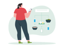 پیش‌نمایش فایل woman-creating-a-diet-routine-using-mobile-app-7358601 از پک رژیم و تناسب اندام
