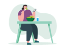 پیش‌نمایش فایل woman-eating-green-vegetables-7358592 از پک رژیم و تناسب اندام