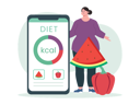 پیش‌نمایش فایل woman-using-diet-tracking-app-7358564 از پک رژیم و تناسب اندام