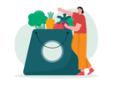 پیش‌نمایش فایل woman-with-grocery-bag-7358606 از پک رژیم و تناسب اندام