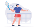 پیش‌نمایش فایل girl-playing-badminton-in-metaverse-7807634 از پک ورزش
