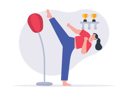 پیش‌نمایش فایل woman-kicking-quick-reflex-bar-7807647 از پک ورزش