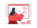 پیش‌نمایش فایل girl-doing-online-sale-promotion-7883822 از پک بازاریابی