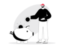 پیش‌نمایش فایل man-saving-money-in-piggy-bank-8020336 از پک معامله