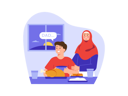 پیش‌نمایش فایل muslim-boy-waiting-for-dad-before-eating-meal-8340339 از پک روزه داری رمضان