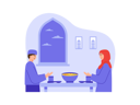پیش‌نمایش فایل muslim-couple-praying-before-eating-8340337 از پک روزه داری رمضان