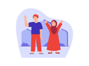 پیش‌نمایش فایل muslim-couple-saying-goodbye-to-guest-8340319 از پک روزه داری رمضان
