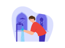 پیش‌نمایش فایل muslim-kid-washing-hands-before-entering-mosque-8340329 از پک روزه داری رمضان