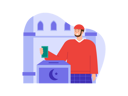 پیش‌نمایش فایل muslim-man-giving-donation-into-box-8340343 از پک روزه داری رمضان