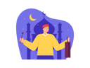 پیش‌نمایش فایل muslim-man-giving-wake-up-call-for-sahur-8340359 از پک روزه داری رمضان