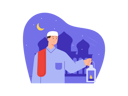 پیش‌نمایش فایل muslim-man-holding-lantern-8340332 از پک روزه داری رمضان