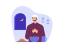 پیش‌نمایش فایل muslim-man-praying-before-meal-8340367 از پک روزه داری رمضان