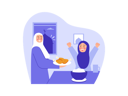 پیش‌نمایش فایل muslim-mother-serving-chicken-to-daughter-8340346 از پک روزه داری رمضان