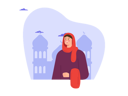 پیش‌نمایش فایل muslim-woman-standing-outside-mosque-8340368 از پک روزه داری رمضان