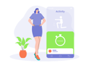 پیش‌نمایش فایل woman-creating-a-diet-routine-using-mobile-app-8689274 از پک کاهش وزن