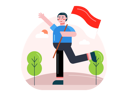 پیش‌نمایش فایل man-running-with-country-flag-9495113 از پک روز استقلال اندونزی