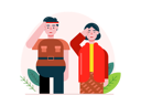 پیش‌نمایش فایل young-girl-and-boy-giving-flag-salute-9495111 از پک روز استقلال اندونزی