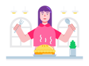 پیش‌نمایش فایل chef-mother-cooking-a-pie-for-their-family-9883415 از پک دسر