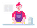 پیش‌نمایش فایل mother-baking-homemade-cake-for-their-children-9883426 از پک دسر