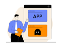 پیش‌نمایش فایل businessman-showing-game-app-12351774 از پک توسعه اپ و بازی