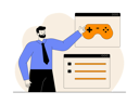 پیش‌نمایش فایل businessman-showing-video-game-code-12351745 از پک توسعه اپ و بازی