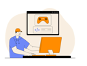 پیش‌نمایش فایل male-developer-working-on-game-coding-12351777 از پک توسعه اپ و بازی