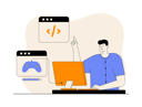 پیش‌نمایش فایل male-developer-working-on-game-programming-12351750 از پک توسعه اپ و بازی