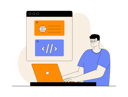 پیش‌نمایش فایل male-programmer-working-on-website-development-12351739 از پک توسعه اپ و بازی