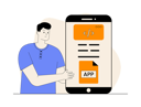 پیش‌نمایش فایل man-showing-application-development-file-12351743 از پک توسعه اپ و بازی