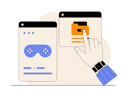 پیش‌نمایش فایل video-game-developer-selecting-file-folder-12351738 از پک توسعه اپ و بازی