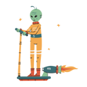 پیش‌نمایش فایل alien-riding-rocket-12247684 از پک موجود فضایی
