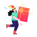 پیش‌نمایش فایل girl-get-christmas-gift-card-4731760 از پک کریسمس