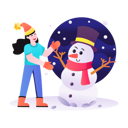 پیش‌نمایش فایل girl-making-snowman-4731769 از پک کریسمس