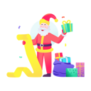 پیش‌نمایش فایل santa-giving-gifts-according-to-list-4731761 از پک کریسمس